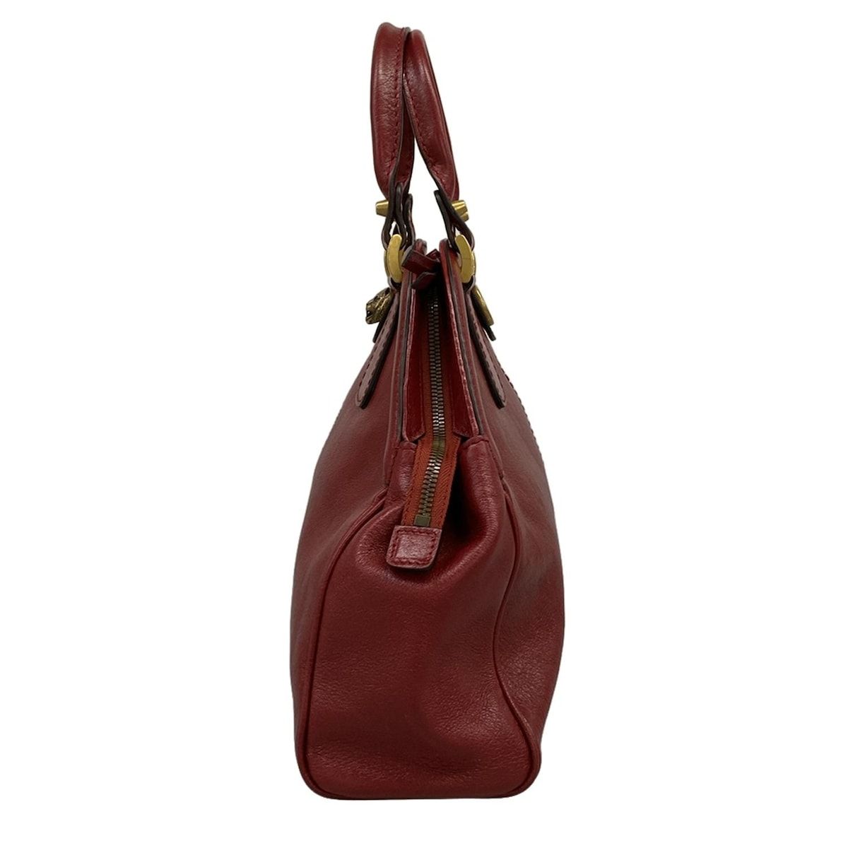 Gucci Handbag Top Handle Tote Red Cat Head Leather — view 2