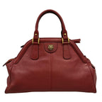 Gucci Handbag Top Handle Tote Red Cat Head Leather — view 3