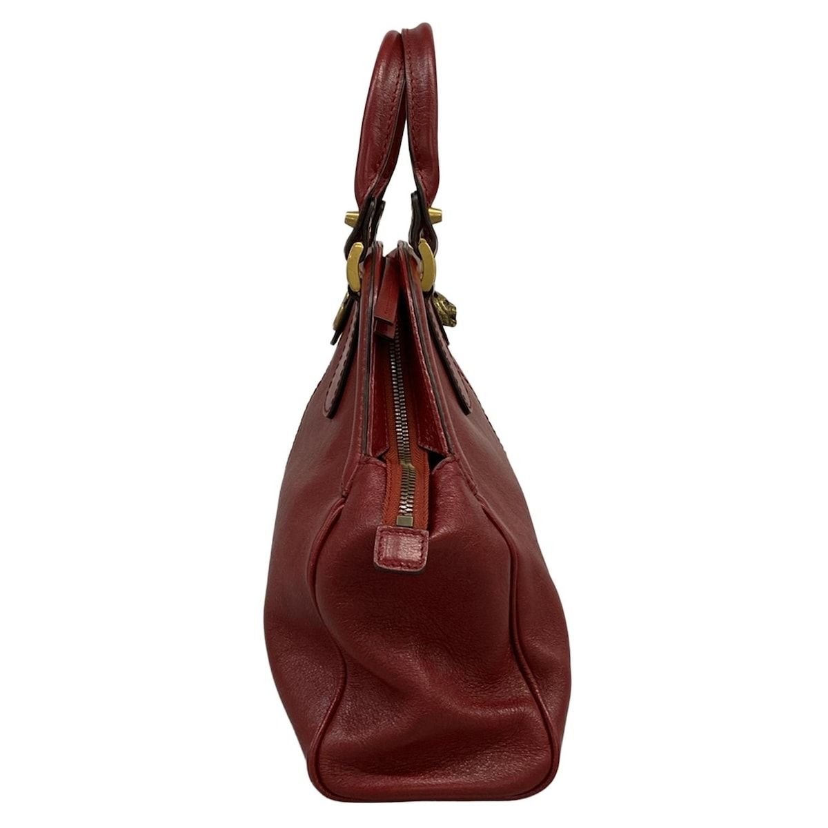 Gucci Handbag Top Handle Tote Red Cat Head Leather — view 4