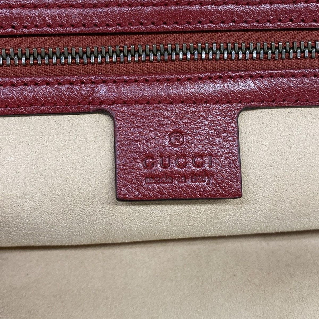 Gucci Handbag Top Handle Tote Red Cat Head Leather — view 9