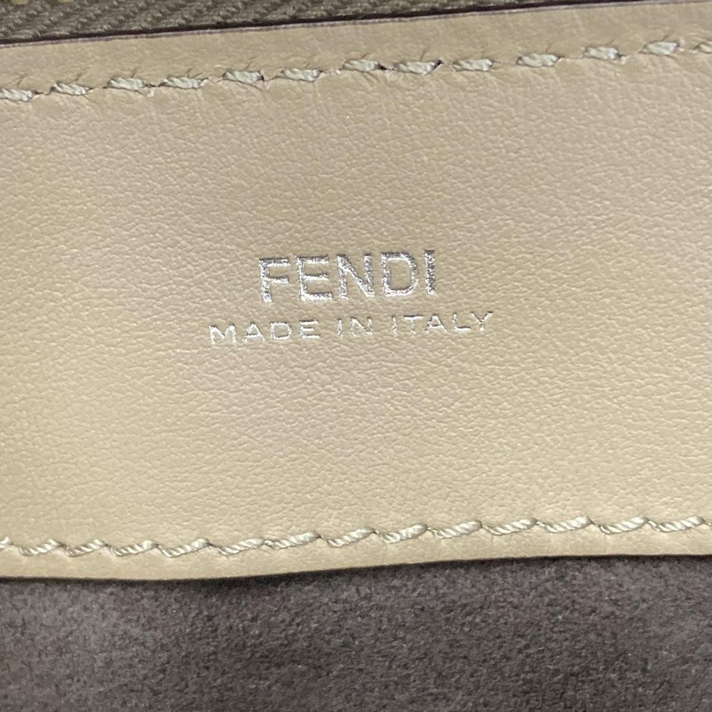 Fendi Handbagcom Gray Beige Leather Handbag — view 9