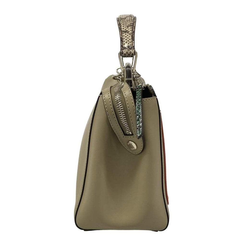 Fendi Handbagcom Gray Beige Leather Handbag — view 2