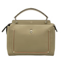 Fendi Handbagcom Gray Beige Leather Handbag