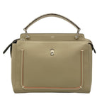 Fendi Handbagcom Gray Beige Leather Handbag