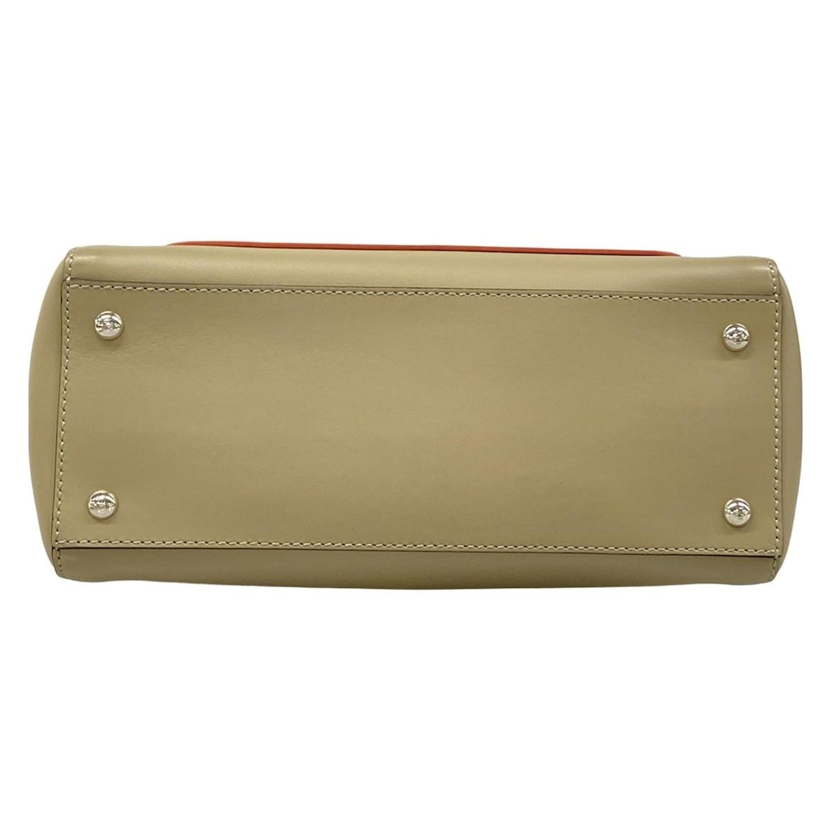Fendi Handbagcom Gray Beige Leather Handbag — view 5
