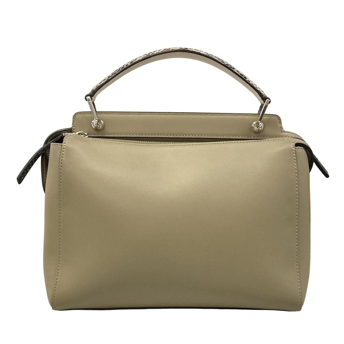 Fendi Handbagcom Gray Beige Leather Handbag — view 3