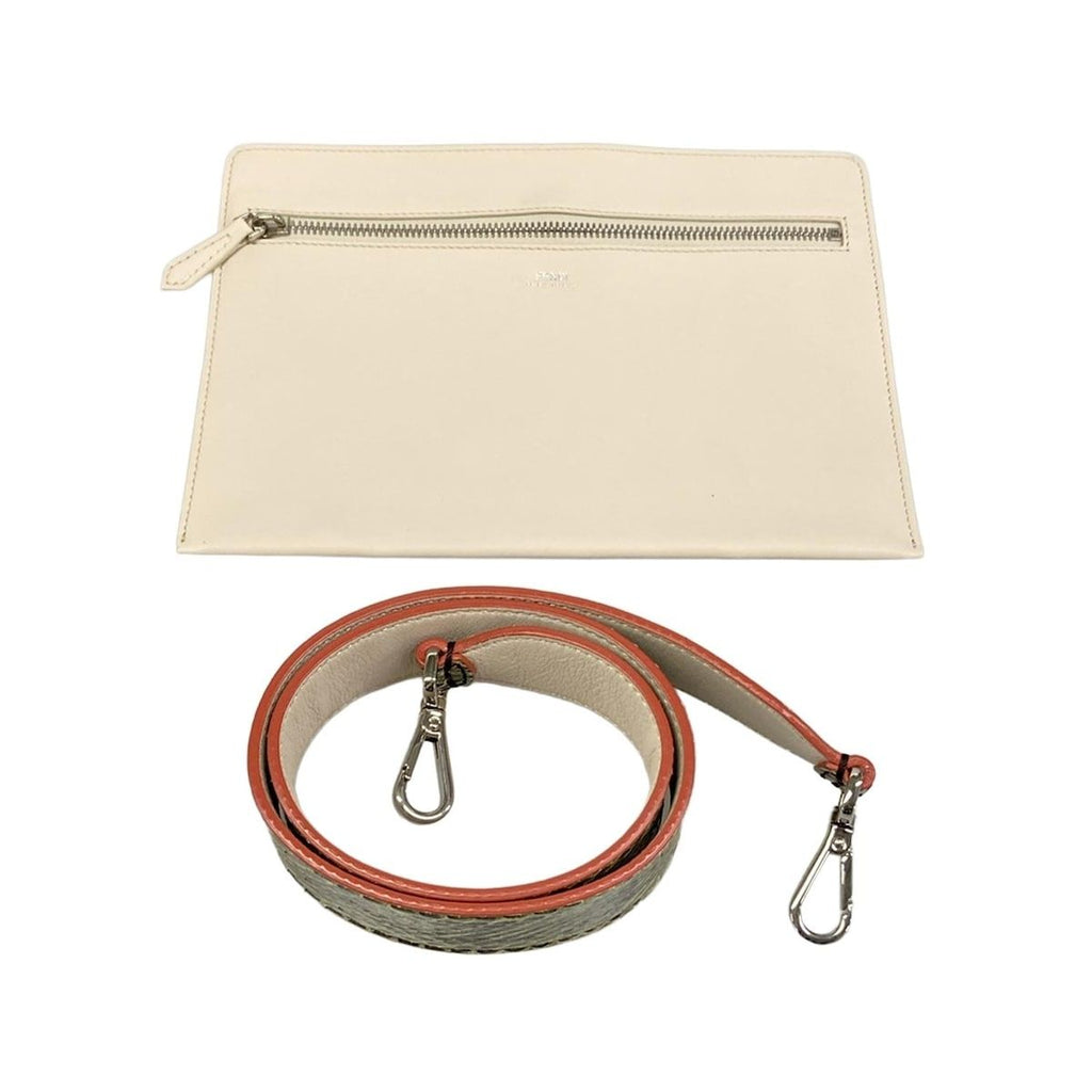 Fendi Handbagcom Gray Beige Leather Handbag — view 8