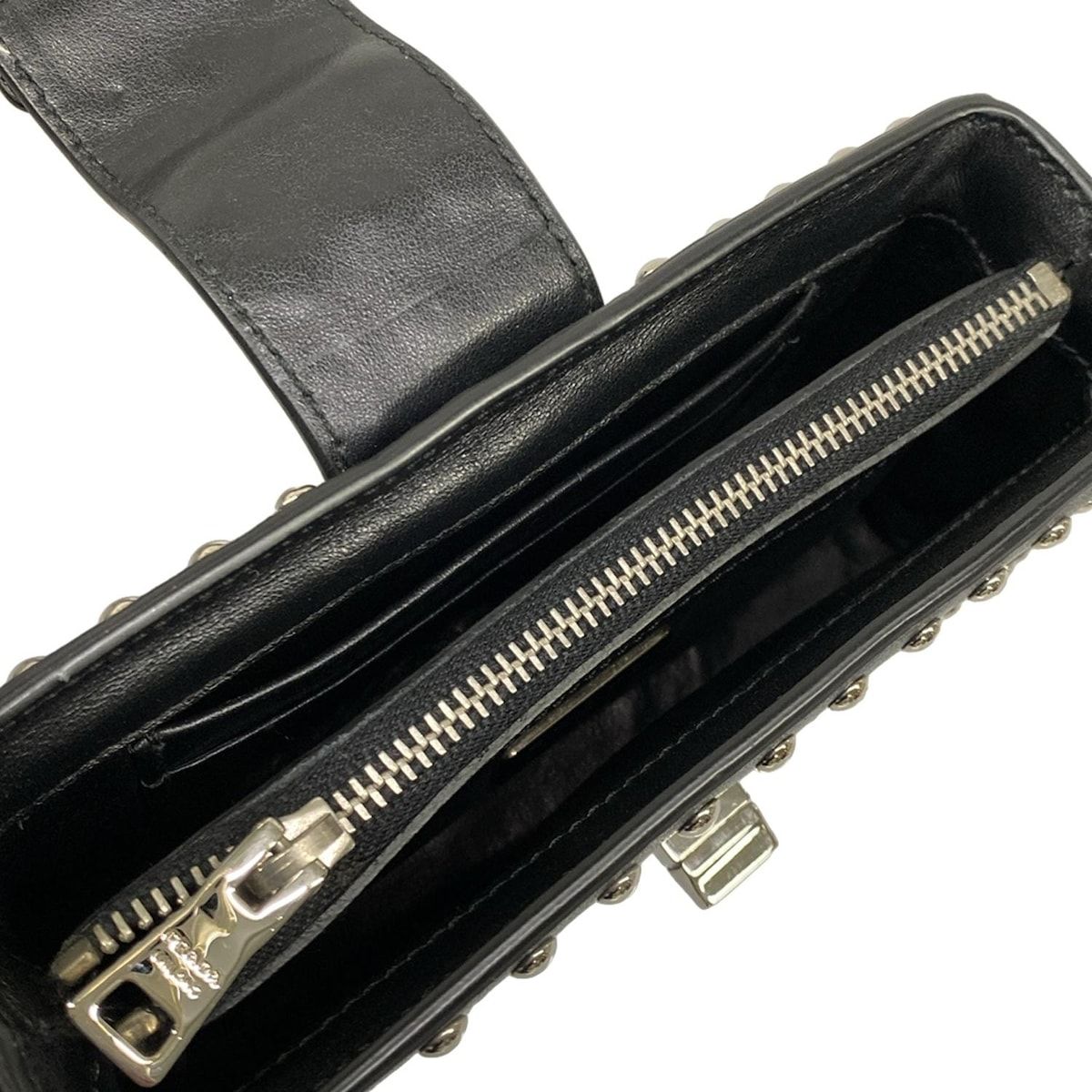 Prada Case Black Studded Leather Vanity — view 3