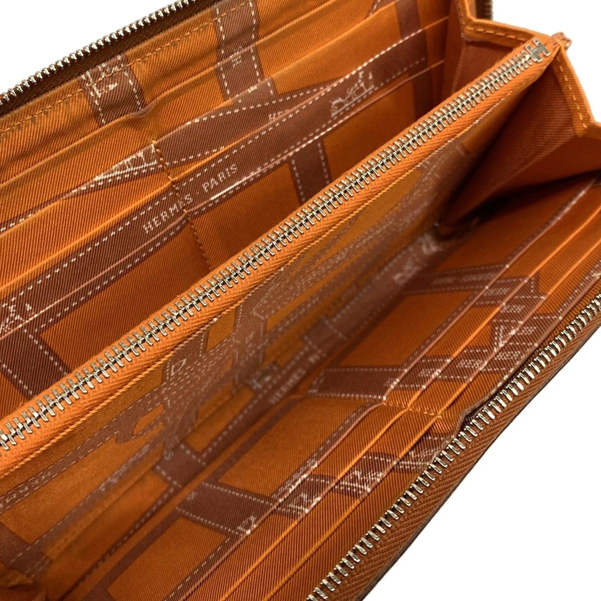 Hermes Wallet Azap Long Silk in Brick Silver — view 3