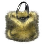 Prada Tote Ivory Black Leather Faux