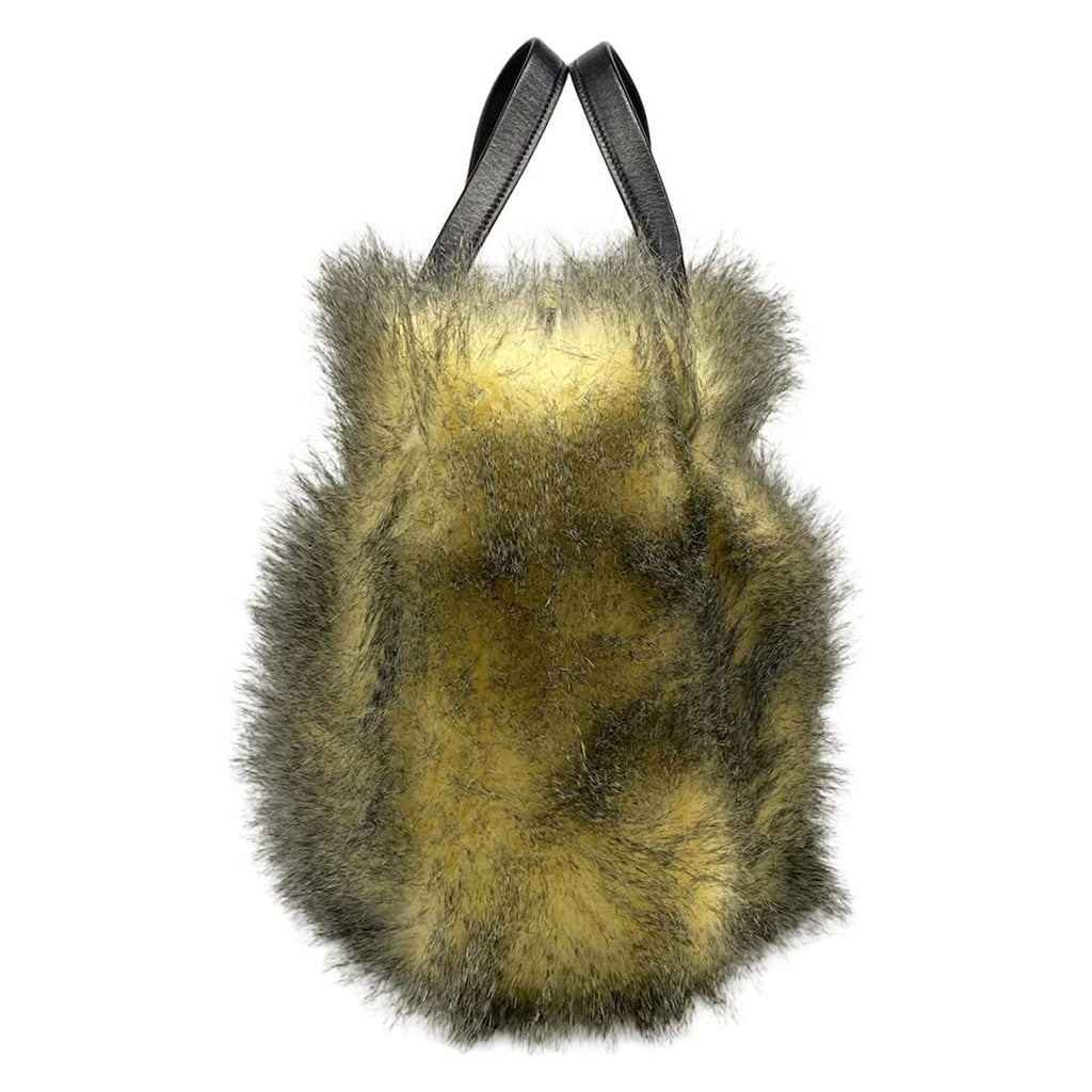 Prada Tote Ivory Black Leather Faux — view 2