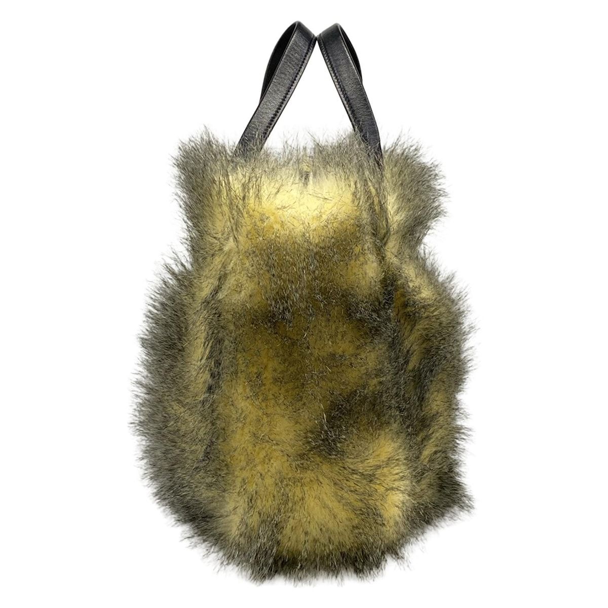 Prada Tote Ivory Black Leather Faux — view 2