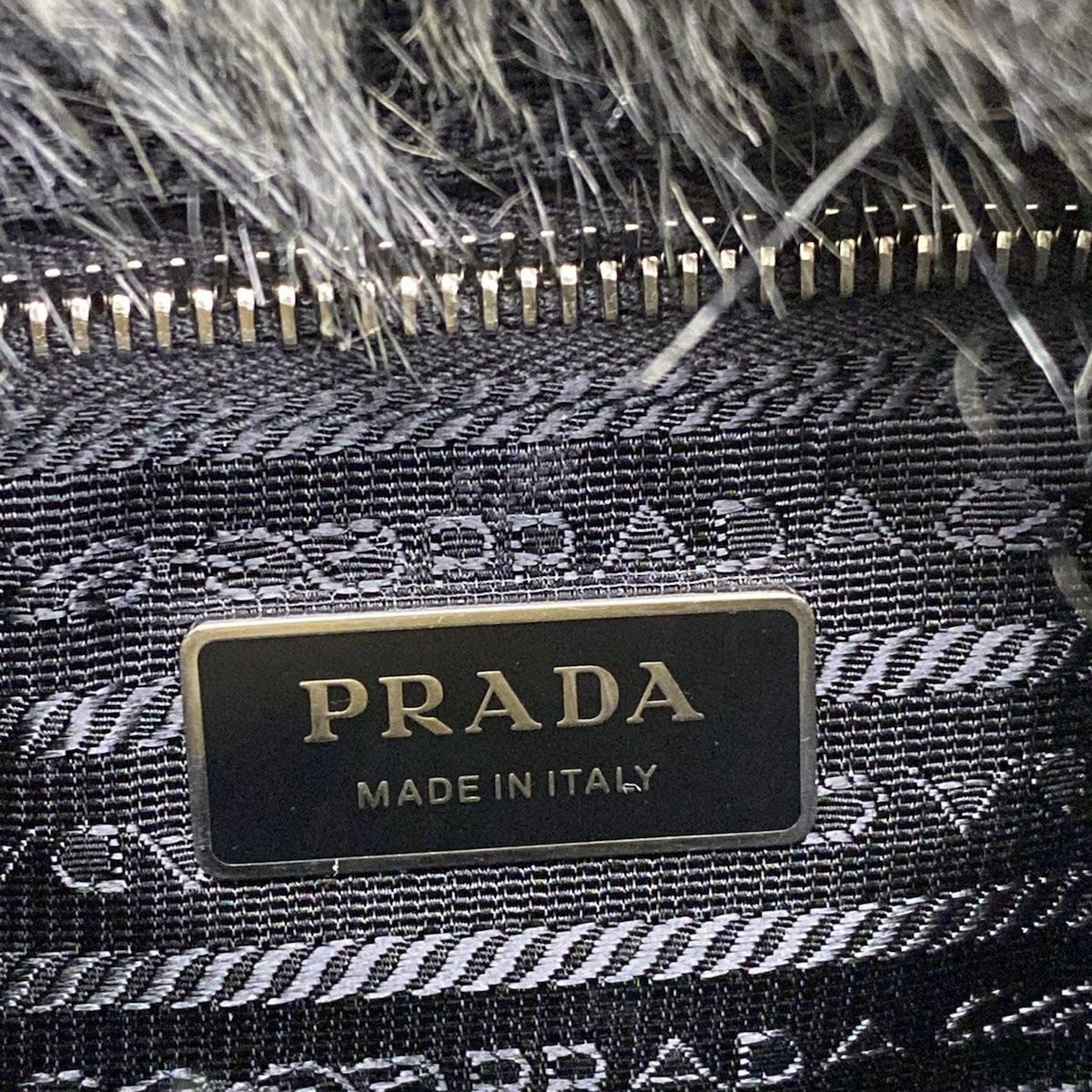 Prada Tote Ivory Black Leather Faux — view 9