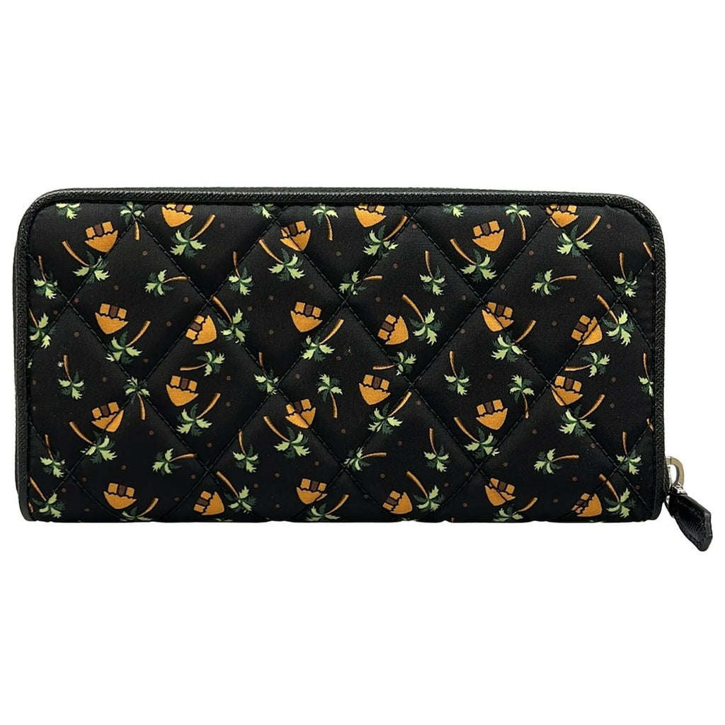 Prada Wallet Black Orange Green Zip Around Palm Tree Pattern Leather — view 2