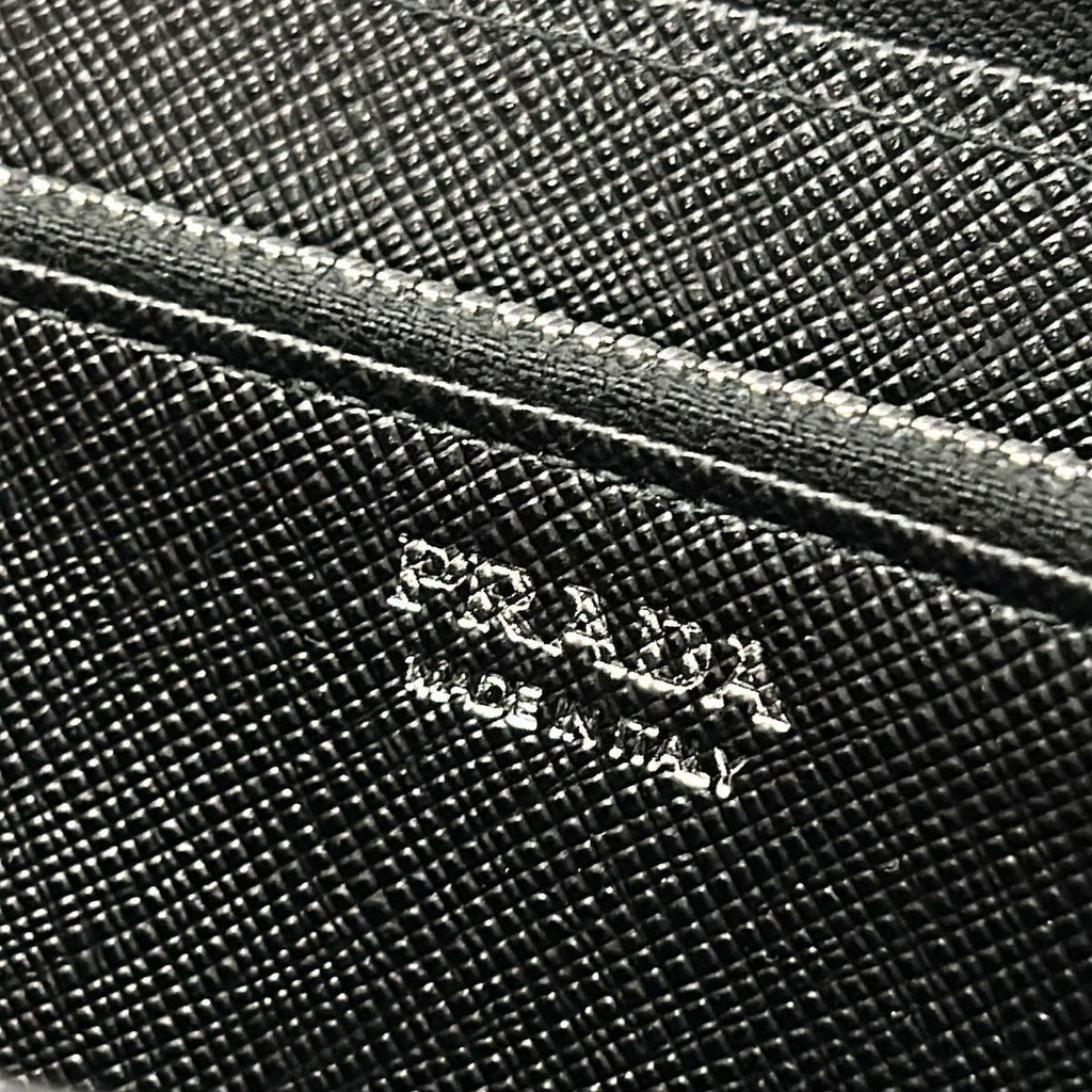 Prada Wallet Black Orange Green Zip Around Palm Tree Pattern Leather — view 5