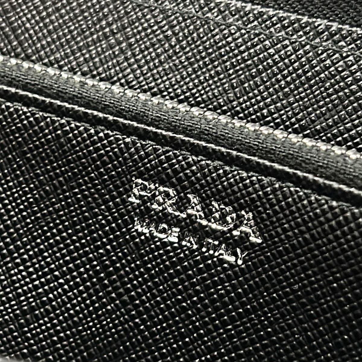 Prada Wallet Black Orange Green Zip Around Palm Tree Pattern Leather — view 5