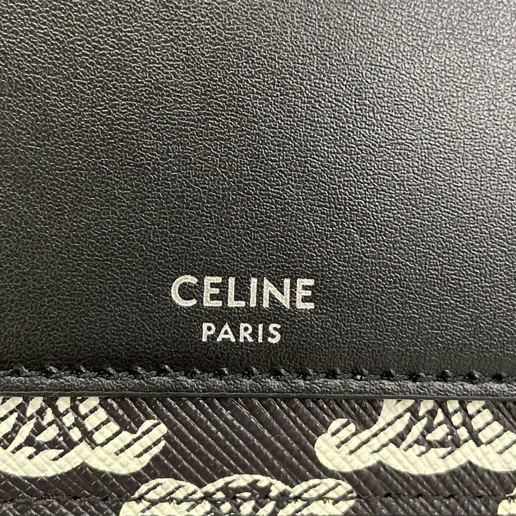 Celine Shoulder Bag Triomphe Canvas Black White Strap Detachable — view 9