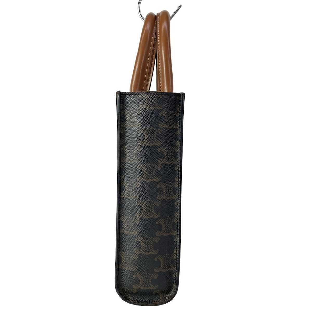 Celine Tote Mini Vertical Cover Black Dark Brown Leather — view 4