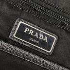 Prada Shoulder Bag Black Navy Multi My Character Initial Attached Leather — view 9