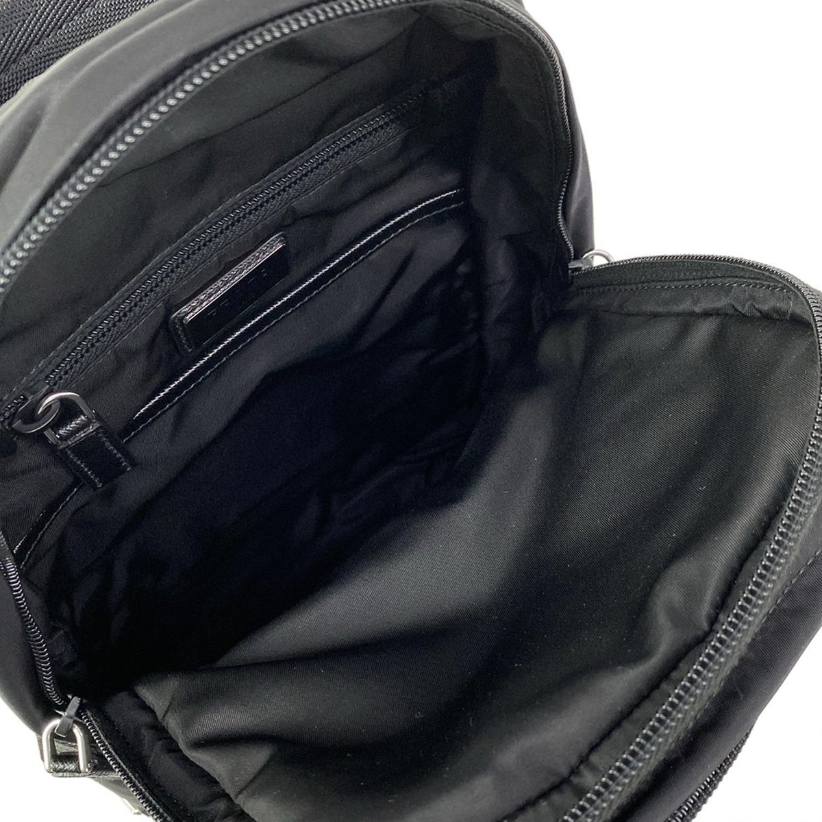 Prada Shoulder Bag Black Navy Multi My Character Initial Attached Leather — view 7
