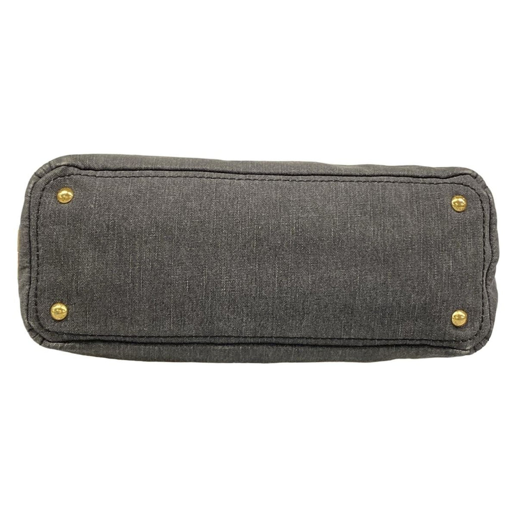 Prada Tote Canapa Gray Khaki Leather — view 5