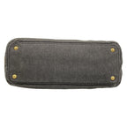 Prada Tote Canapa Gray Khaki Leather — view 5
