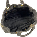 Prada Tote Canapa Gray Khaki Leather — view 7