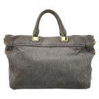 Prada Tote Canapa Gray Khaki Leather — view 3