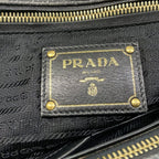 Prada Tote Canapa Gray Khaki Leather — view 9