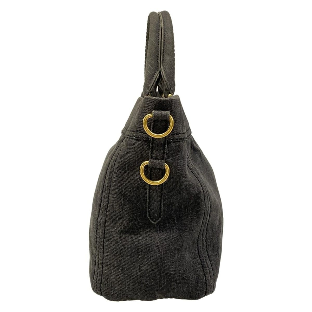 Prada Tote Canapa Gray Khaki Leather — view 4