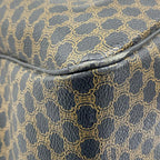 Celine Boston Bag Macadam Pattern Black Brown Leather — view 6