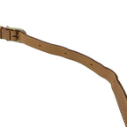 Celine Shoulder Bag Circle Logo Macadam Pattern Khaki Ivory Light Brown Leather — view 9