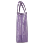 Prada Tote Small Sequin Mesh Purple Black Leather — view 4