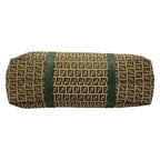 Fendi Tote Zucchino Pattern Green Dark Brown Beige Leather — view 5