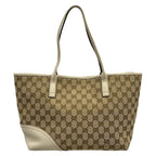 Gucci Tote GG Pattern Nu Britt Beige Da Brown Ivory Leather — view 3