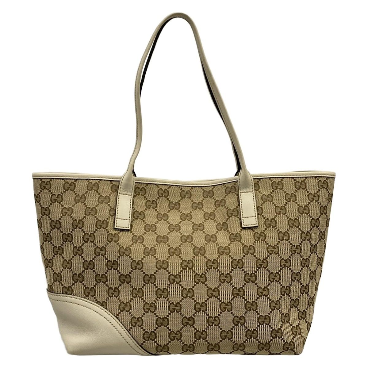 Gucci Tote GG Pattern Nu Britt Beige Da Brown Ivory Leather — view 3