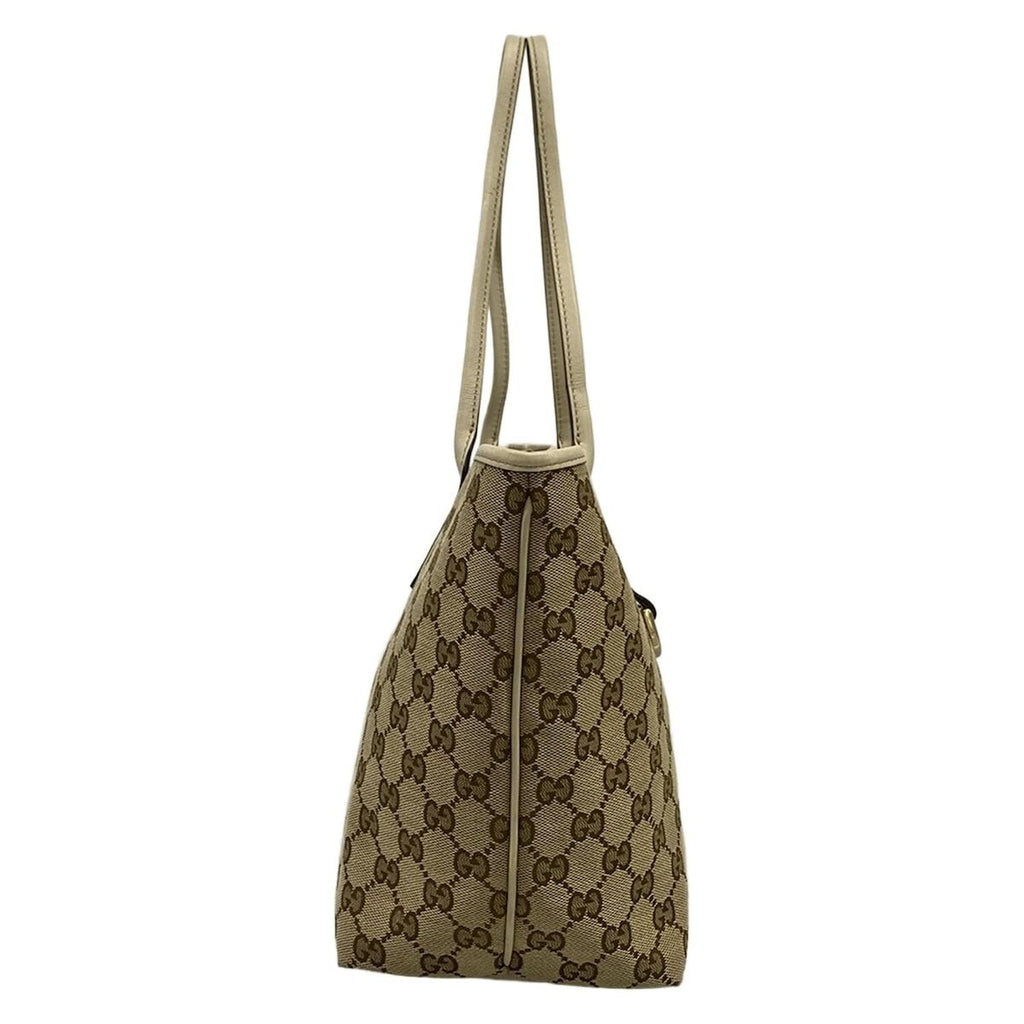 Gucci Tote GG Pattern Nu Britt Beige Da Brown Ivory Leather — view 2