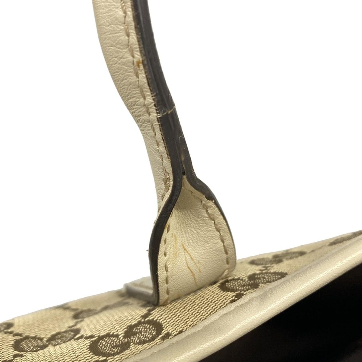 Gucci Tote GG Pattern Nu Britt Beige Da Brown Ivory Leather — view 9