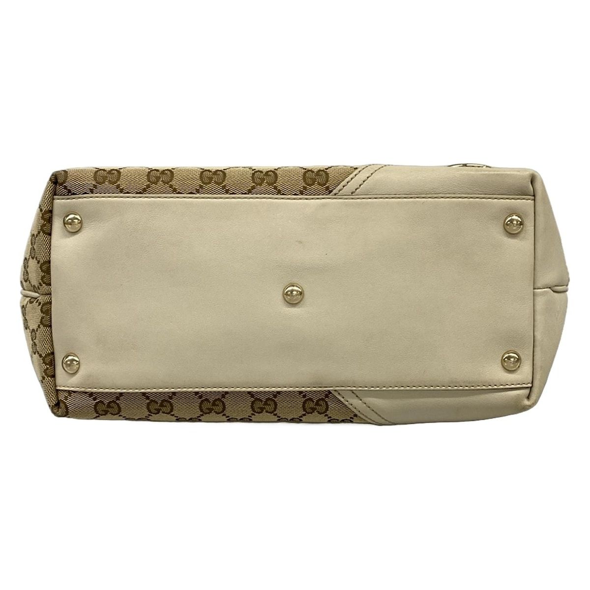 Gucci Tote GG Pattern Nu Britt Beige Da Brown Ivory Leather — view 5