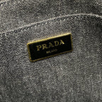 Prada Tote Canapa Dark Gray — view 9