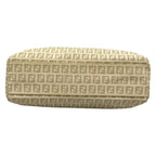 Fendi Tote Zucchino Pattern Ivory Beige Leather — view 5
