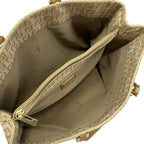 Fendi Tote Zucchino Pattern Ivory Beige Leather — view 7
