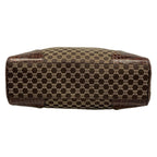 Celine Tote Macadam Pattern Dark Brown Beige Embossed Leather — view 5