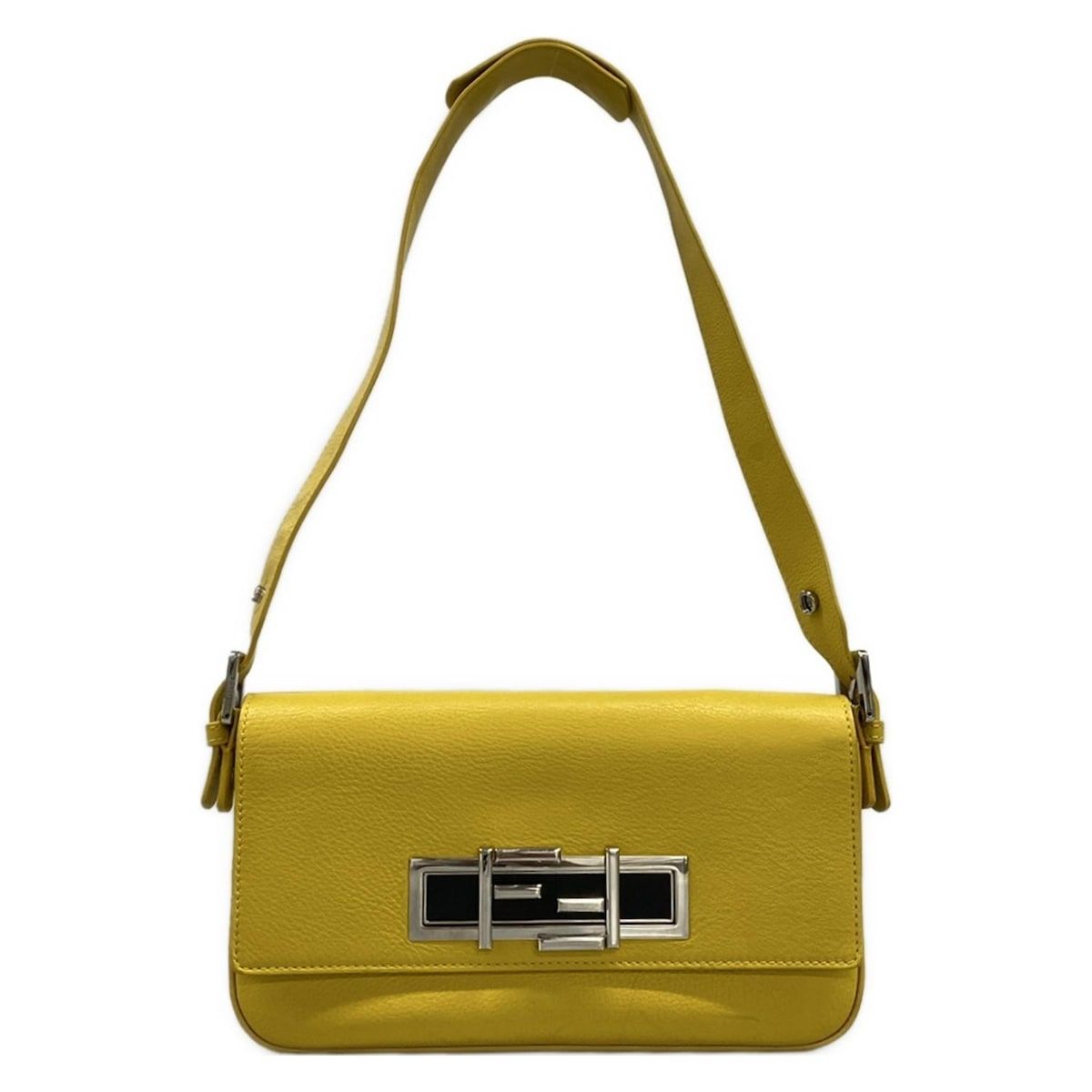Fendi Shoulder Bag Tore Bucket Yellow Leather