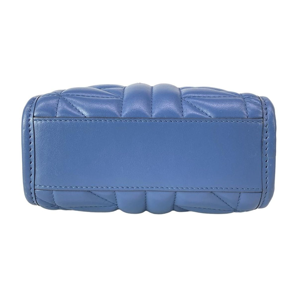 Gucci Tote GG Marmont Blue Chain Handle Mini Bag Quilted Leather — view 5