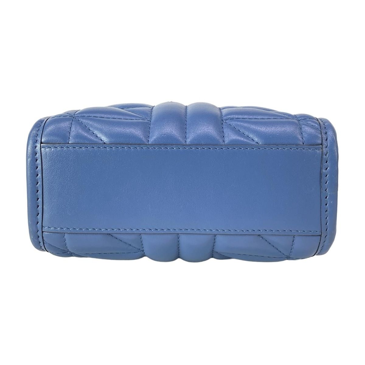 Gucci Tote GG Marmont Blue Chain Handle Mini Bag Quilted Leather — view 5