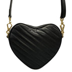 Gucci Shoulder Bag Interlocking Mini Heart Bag Black Quilted Detachable Strap — view 3