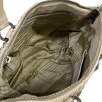 Prada Handbag Gather Bag Gray Beige Leather — view 7