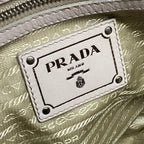 Prada Handbag Gather Bag Gray Beige Leather — view 9
