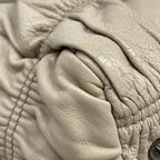 Prada Handbag Gather Bag Gray Beige Leather — view 6